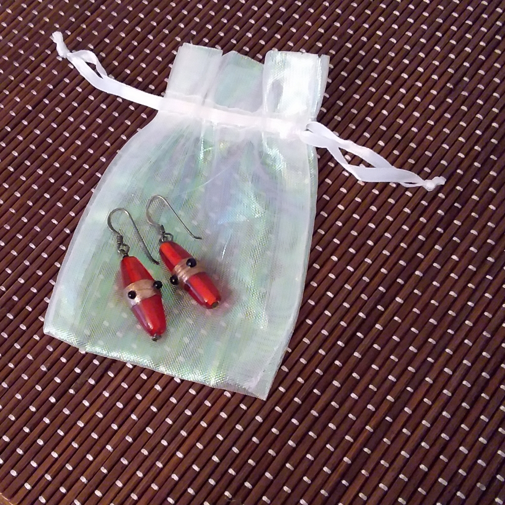 Red Glass Earrings